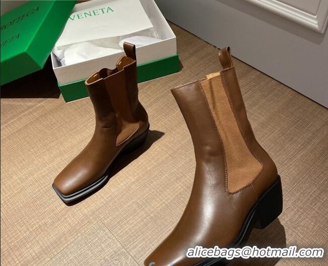 Good Product Bottega Veneta BV Lean Heel 55mm Short Boots 091005 Brown