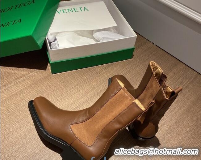 Good Product Bottega Veneta BV Lean Heel 55mm Short Boots 091005 Brown