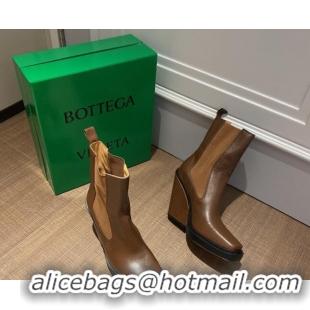 Best Luxury Bottega Veneta BV Lean Heel 11cm Short Boots 091008 Brown