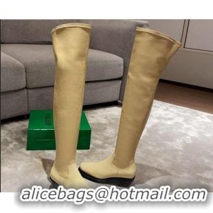 Good Product Bottega Veneta BV Lean Heel Over Knee High Boots 091011 Yellow