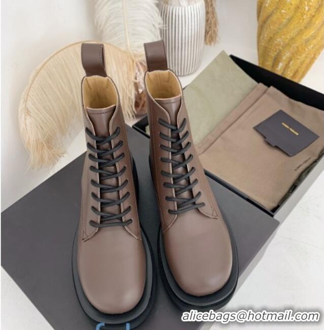 Best Price Bottega Veneta Calfskin Lace-up Boots 091128 Brown