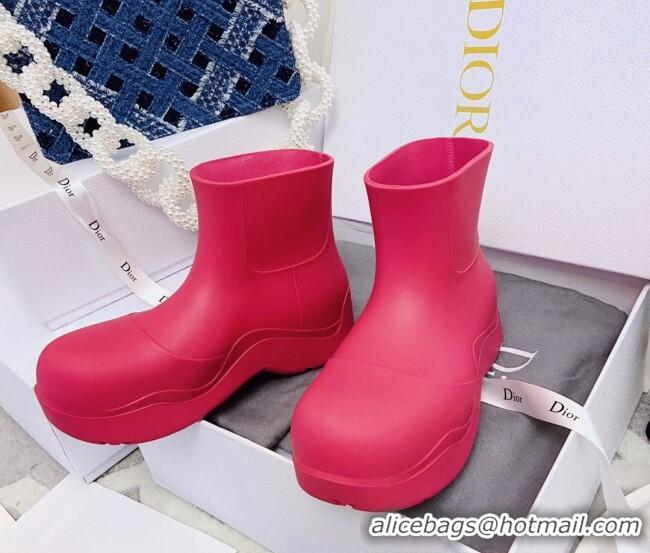 Top Quality Bottega Veneta BV PUDDLE Boots in Hot Pink Rubbe 101967