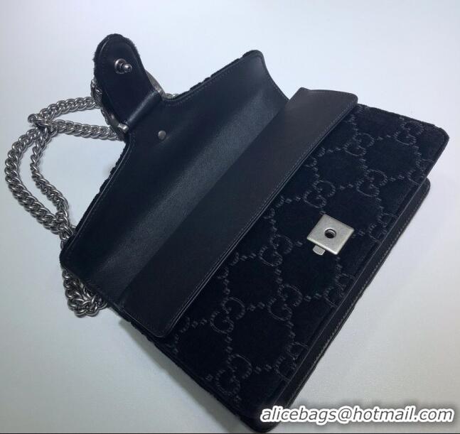 Pretty Style Gucci Dionysus GG Velvet Small Shoulder Bag 499623 Black 2020