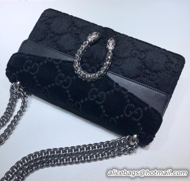 Pretty Style Gucci Dionysus GG Velvet Small Shoulder Bag 499623 Black 2020