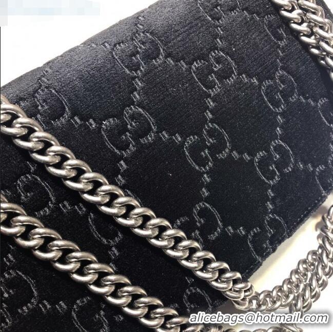 Pretty Style Gucci Dionysus GG Velvet Small Shoulder Bag 499623 Black 2020