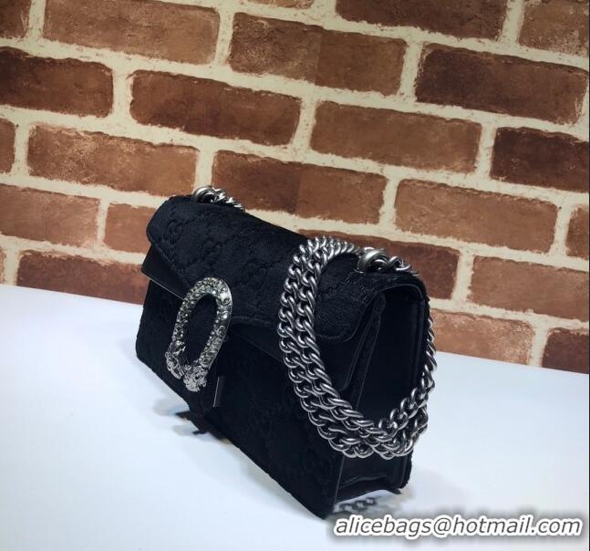 Pretty Style Gucci Dionysus GG Velvet Small Shoulder Bag 499623 Black 2020