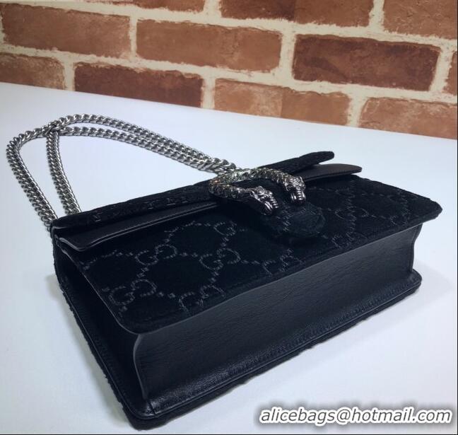 Pretty Style Gucci Dionysus GG Velvet Small Shoulder Bag 499623 Black 2020