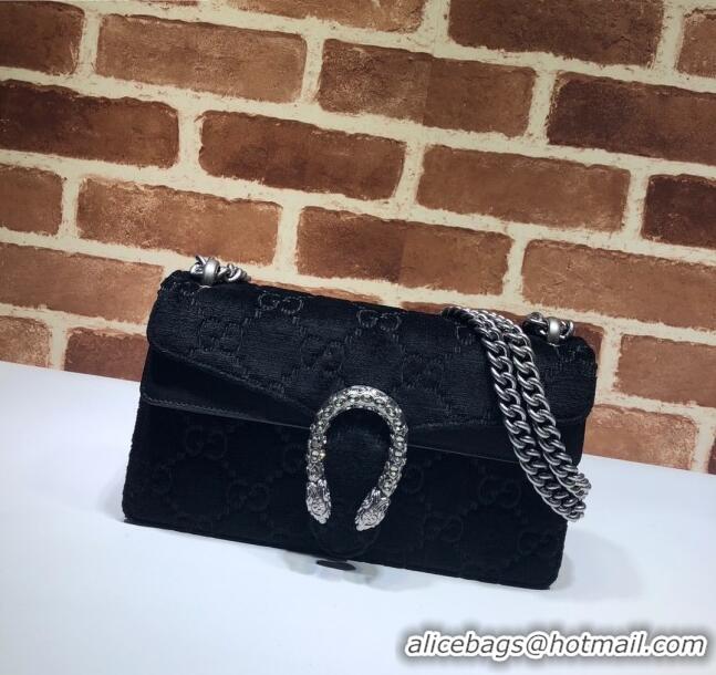 Pretty Style Gucci Dionysus GG Velvet Small Shoulder Bag 499623 Black 2020