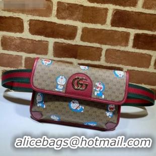 Top Grade Doraemon x Gucci Small Belt Bag 647817 Beige/Red 2021