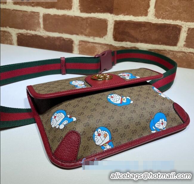 Top Grade Doraemon x Gucci Small Belt Bag 647817 Beige/Red 2021