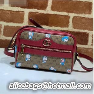 Top Quality Doraemon x Gucci GG Canvas Mini Bag 647784 Beige/Red 2021