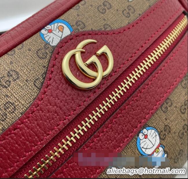 Top Quality Doraemon x Gucci GG Canvas Mini Bag 647784 Beige/Red 2021