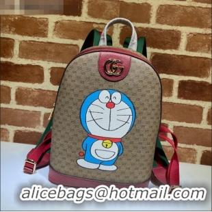 Big Discount Doraemon x Gucci GG Canvas Small Backpack 647816 Beige/Red 2021