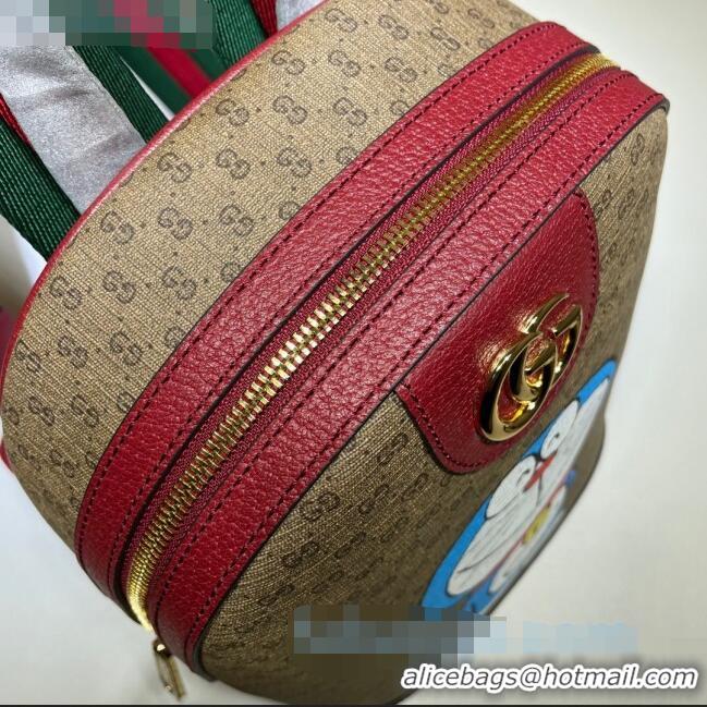 Big Discount Doraemon x Gucci GG Canvas Small Backpack 647816 Beige/Red 2021