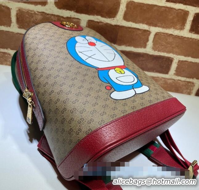 Big Discount Doraemon x Gucci GG Canvas Small Backpack 647816 Beige/Red 2021