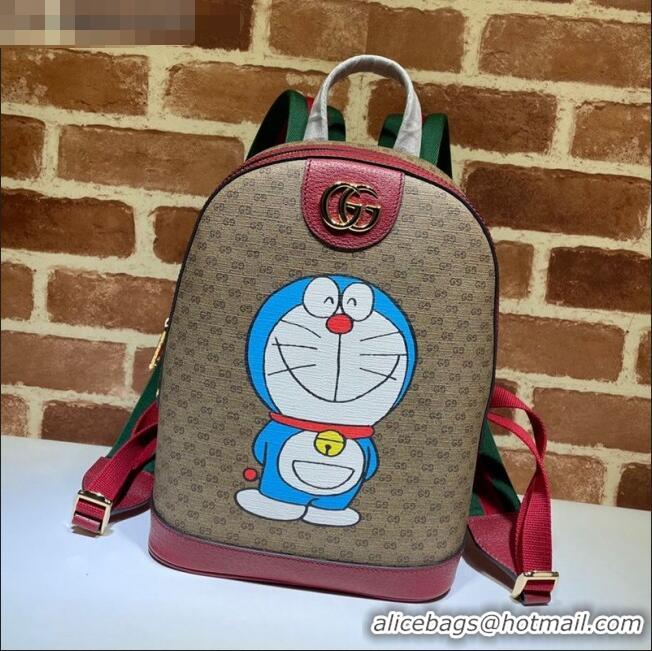 Big Discount Doraemon x Gucci GG Canvas Small Backpack 647816 Beige/Red 2021