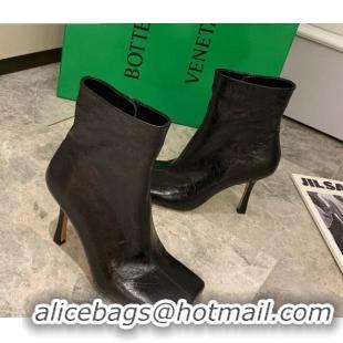 Trendy Design Bottega Veneta Nappa Leather Square Heel Short Boots with Black 102224