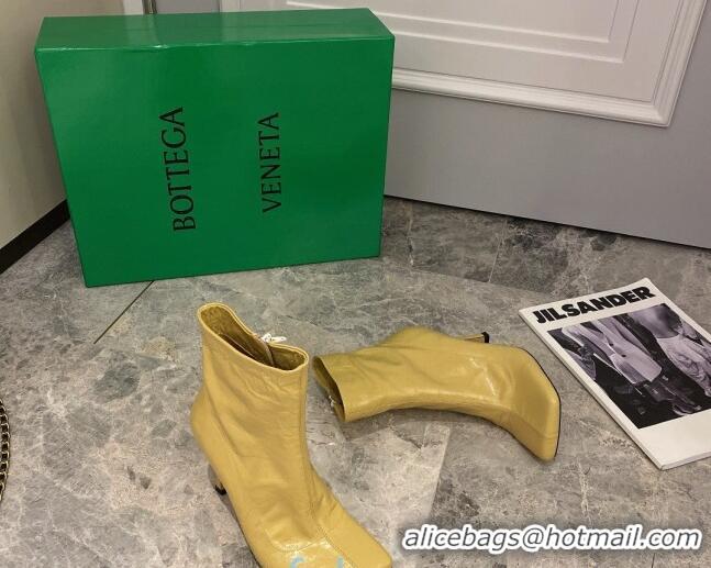 Popular Style Bottega Veneta Nappa Leather Square Heel Short Boots with Yellow 102225