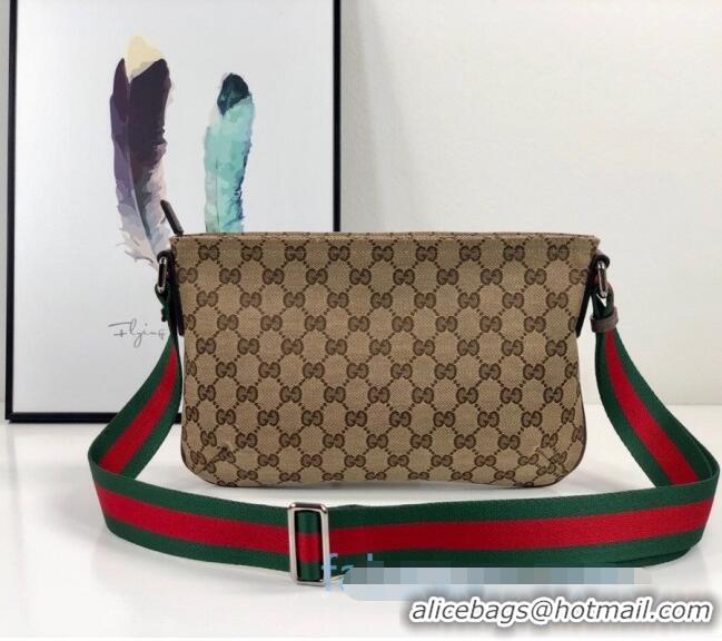 Super Quality Gucci GG Canvas Web Medium Shoulder Bag 189749 Dark Beige 2021