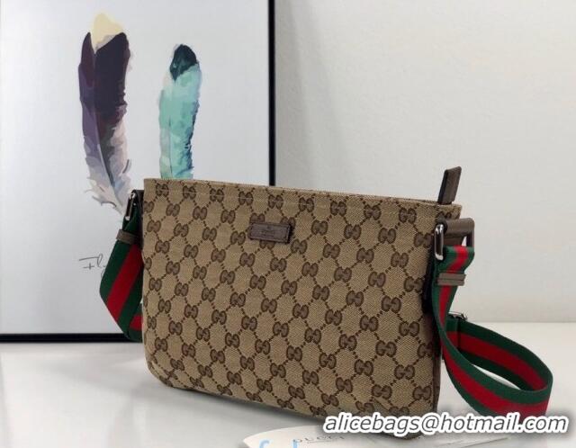 Super Quality Gucci GG Canvas Web Medium Shoulder Bag 189749 Dark Beige 2021