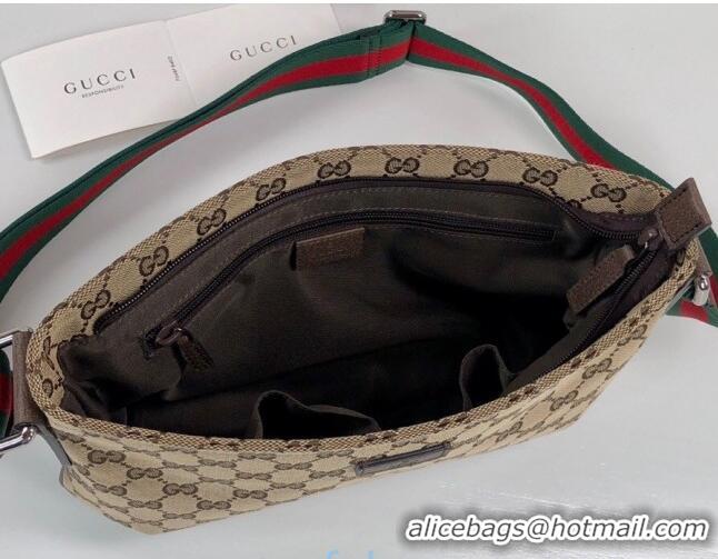 Super Quality Gucci GG Canvas Web Medium Shoulder Bag 189749 Dark Beige 2021