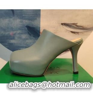 Unique Style Bottega Veneta The Bold Nappa Leather High Heel Platform Mules 120219 Water Green