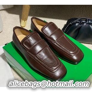 New Design Bottega Veneta Loafers in White Crocodile Calfskin 121909 Brown