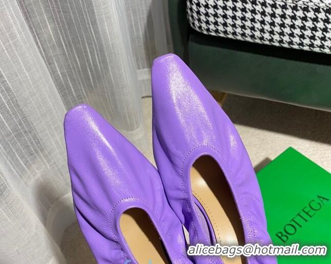 Good Product Bottega Veneta Almond Pumps in Purple Lambskin with Plexiglass Heel 121914