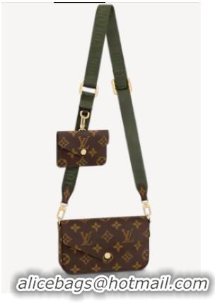 Buy Discount Louis Vuitton FELICIE STRAP & GO M80091 Khaki Green