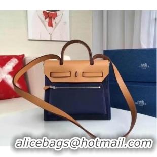 Discount Hermes mini Herbag Original Canvas Leather & Calfskin 45987 Royal&brown