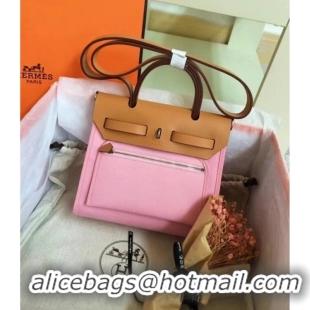 Trendy Design Hermes mini Herbag Original Canvas Leather & Calfskin 45987 pink&brown