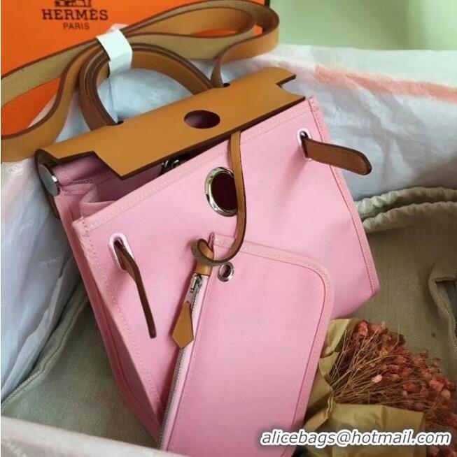 Trendy Design Hermes mini Herbag Original Canvas Leather & Calfskin 45987 pink&brown