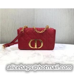 Traditional Discount Dior SMALL DIOR CARO BAG Soft Cannage Calfskin M9241 red