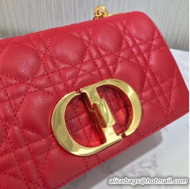 Traditional Discount Dior SMALL DIOR CARO BAG Soft Cannage Calfskin M9241 red