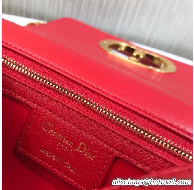 Traditional Discount Dior SMALL DIOR CARO BAG Soft Cannage Calfskin M9241 red