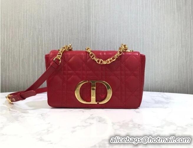 Traditional Discount Dior SMALL DIOR CARO BAG Soft Cannage Calfskin M9241 red