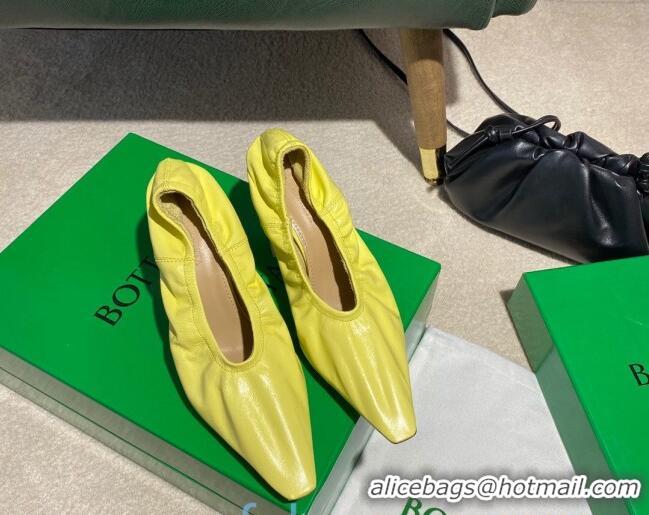 New Style Bottega Veneta Almond Pumps in Yellow Lambskin with Plexiglass Heel 121915