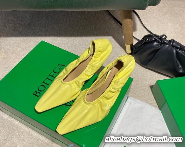 New Style Bottega Veneta Almond Pumps in Yellow Lambskin with Plexiglass Heel 121915