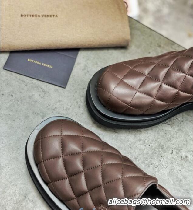 Best Design Bottega Veneta Quilted Lambskin Flat Loafers 122321 Coffee Brown