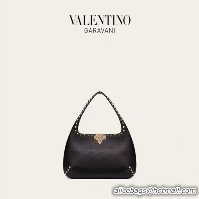 Super Quality VALENTINO Origianl leather shoulder bag 20077 black