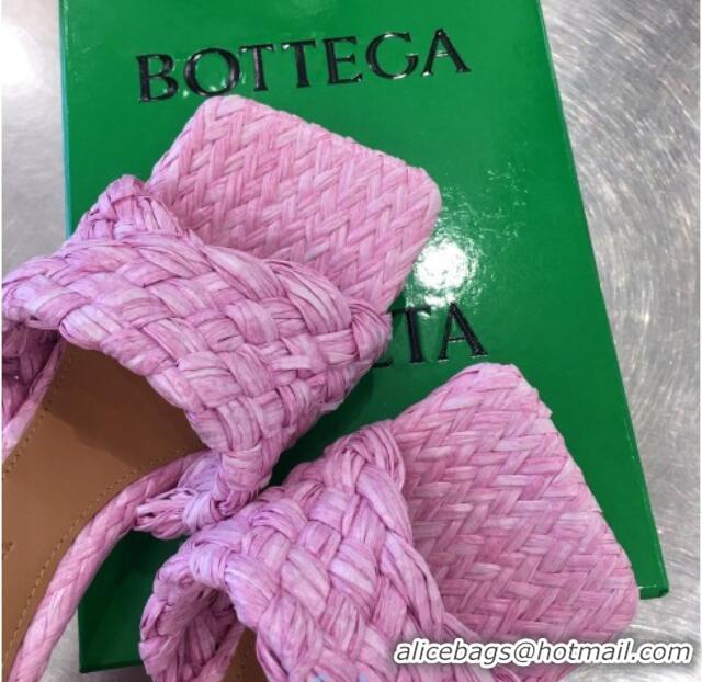 Bottega Veneta Stretch Woven Raffia High-Heel Sandals 9cm 010501 Pink