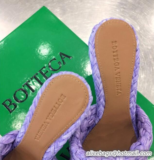 Low Cost Bottega Veneta Stretch Woven Raffia High-Heel Sandals 9cm 010501 Purple