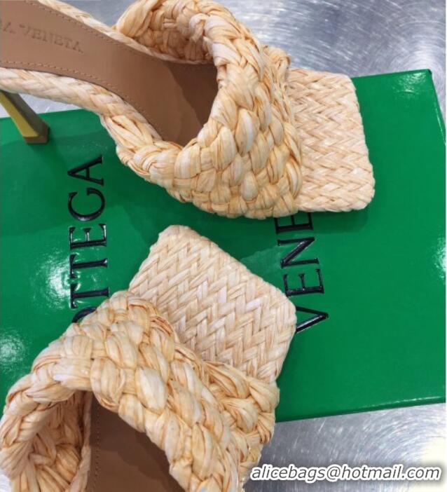 Grade Design Bottega Veneta Stretch Woven Raffia High-Heel Sandals 9cm 010501 Beige