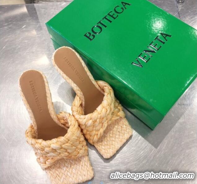 Grade Design Bottega Veneta Stretch Woven Raffia High-Heel Sandals 9cm 010501 Beige