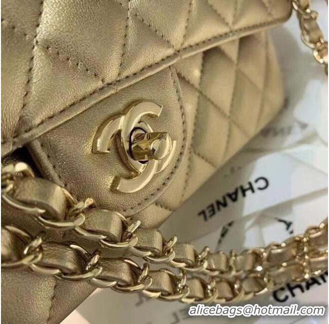 Unique Discount Chanel classic handbag Lambskin & gold Metal A01112 gold