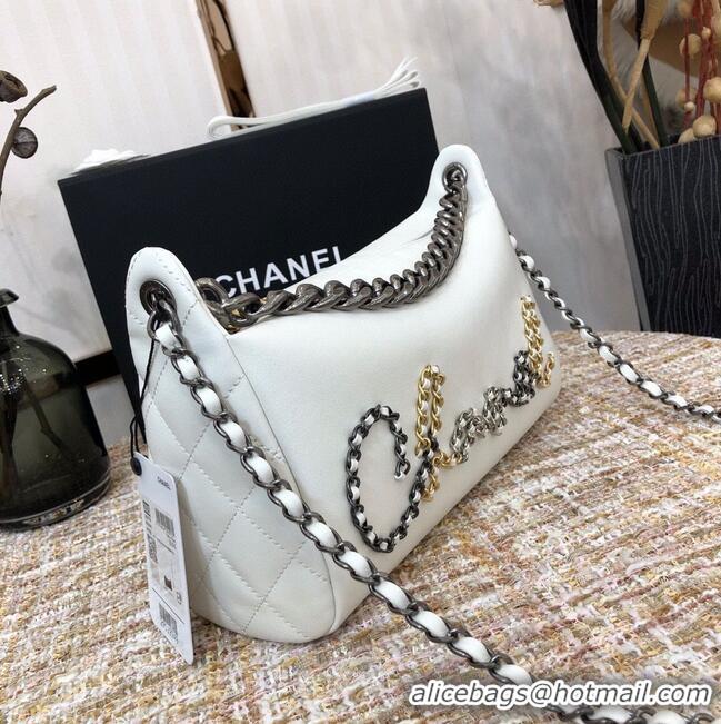 Top Grade Chanel Original Leather Chain Shoulder Bag 1178 White