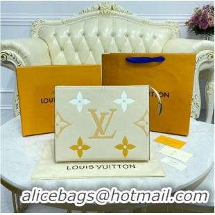 Hot Sell Louis Vuitton Monogram Empreinte POCHETTE VOYAGE MM M80504 Cream & Saffron