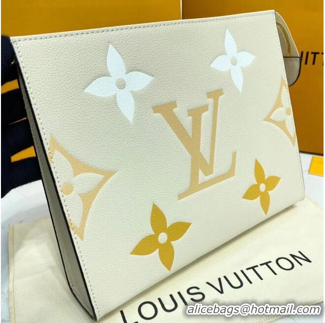 Hot Sell Louis Vuitton Monogram Empreinte POCHETTE VOYAGE MM M80504 Cream & Saffron