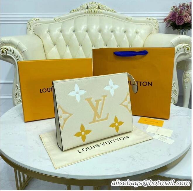 Hot Sell Louis Vuitton Monogram Empreinte POCHETTE VOYAGE MM M80504 Cream & Saffron