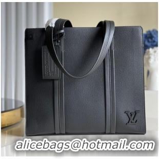 Original Cheap Louis Vuitton Original Leather Aerogram Tote Bag M57308 Black